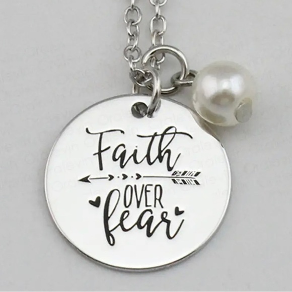 boutique Jewelry - NEW Hand Stamped Necklace - Faith Over Fear